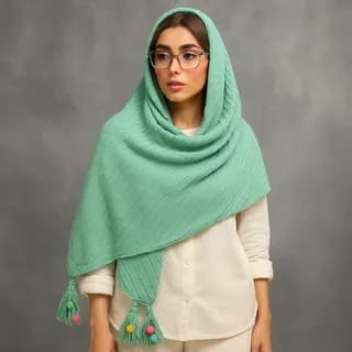 شال Boho Tassel (دست‌دوز سنتی)