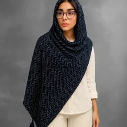 شال زنانه بافت طرح حصیری thumbnail 1