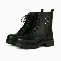 کفش بوت بنددار مشکی با زیره ضخیم thumbnail 1