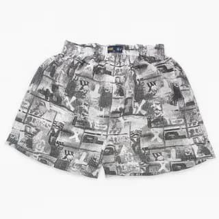شورت مردانه گرافیتی مشکی و سفید