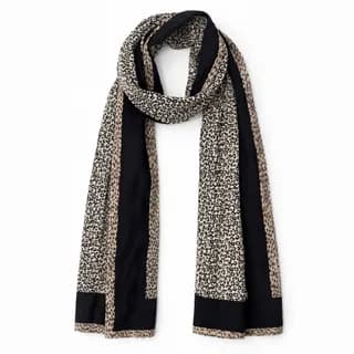 شال پلنگی با حاشیه رنگی