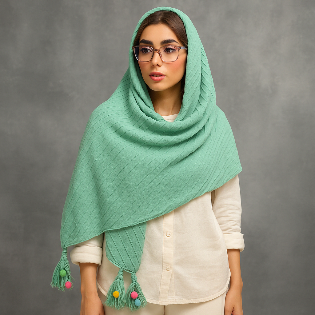شال Boho Tassel (دست‌دوز سنتی)