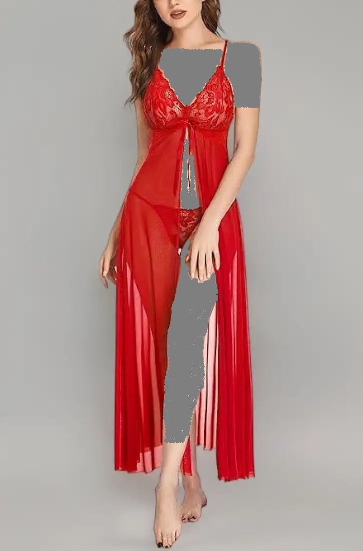 لباس خواب توری قرمز